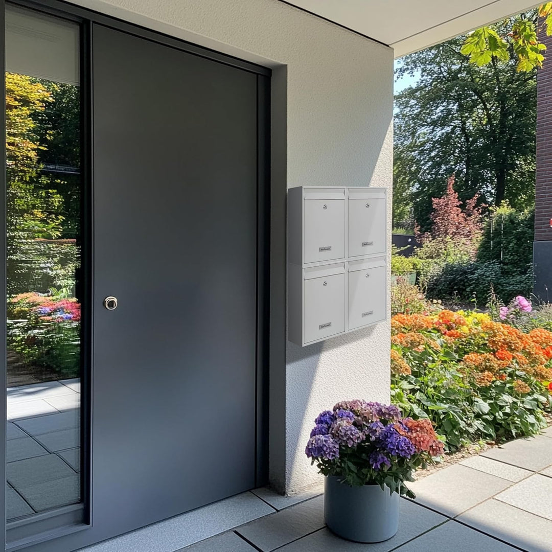 Zedelmaier Mehrfamilienhaus personalisiert 4er Briefkastensysteme DIN C4 Briefkastenanlage Briefkäst