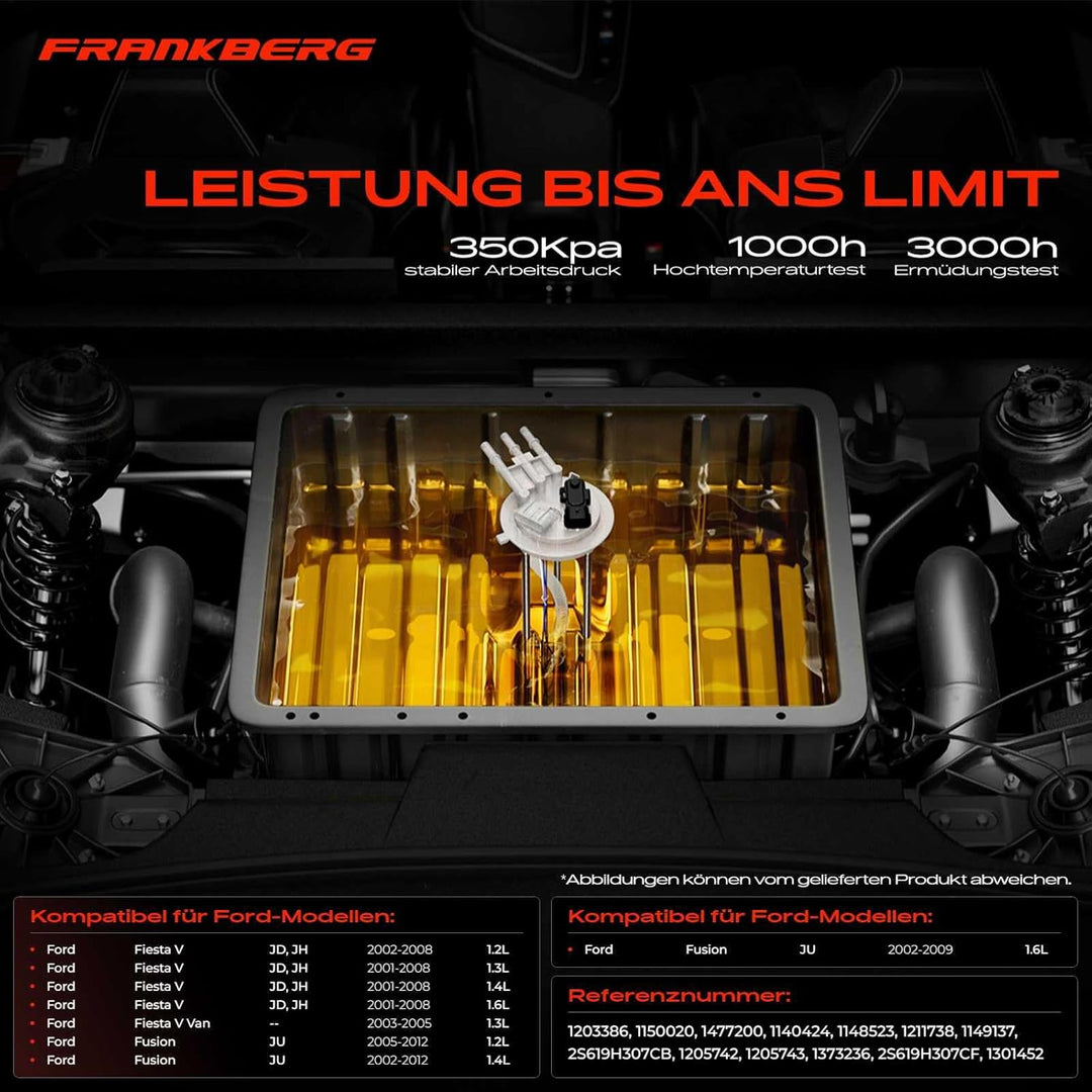 Kraftstoffpumpe Benzinpumpe für Fiesta V JH_, JD_ Fusion JU_ 1.2L 1.3L 1.4L 1.6L Benzin 2001-2012 2S