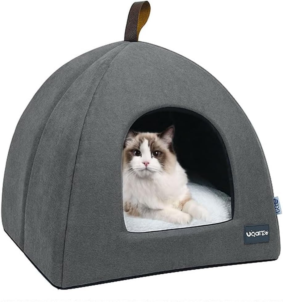 Katzenhöhle Katzenbett, weiche Katzenhöhle, weiche warme Plüsch-Katzenbetten, Katzennest mit herausn