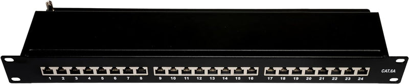 BIGtec 24 Port CAT6a Patchpanel Verteilerfeld Verteiler Patchfeld 500Mhz 10 Gigabit LSA Technik RJ45