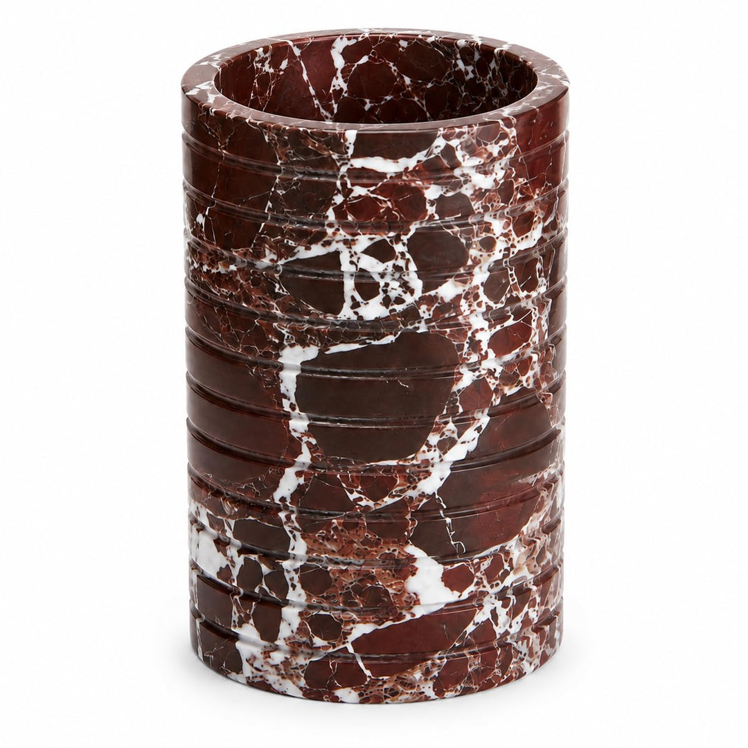 Marmor Weinkühler für 750 ml Flaschen, violett-rote Naturstein Deko | Red Stone Weinflaschenkühler,