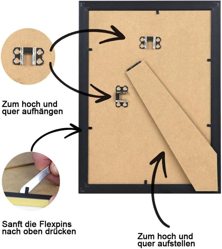 IDEAL TREND 2er 3er 5er 10er Pack Dokument Bilderrahmen 21x29,7 DIN A4 Urkunde Foto Rahmen: Farbe: 1