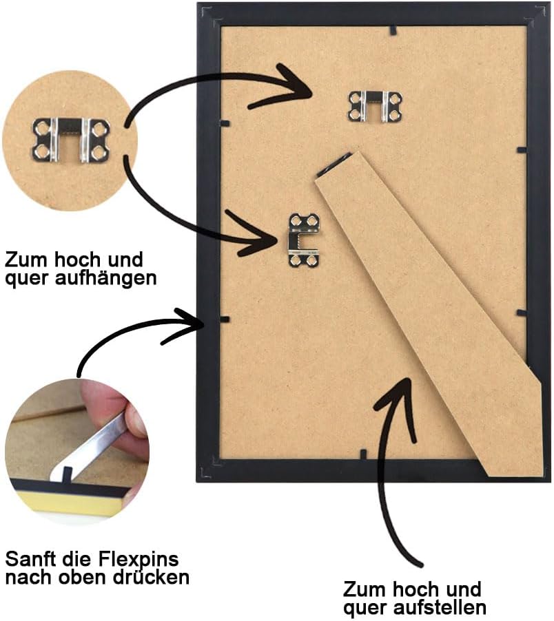 IDEAL TREND 2er 3er 5er 10er Pack Dokument Bilderrahmen 21x29,7 DIN A4 Urkunde Foto Rahmen: Farbe: 1