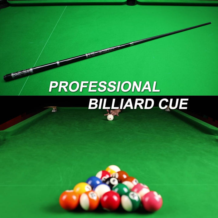 Billardqueue-Stick aus Karbonfaser, 597 - 595 g, professionelle 13 mm Regenbogenspitze, 3/8 x 8 Gele