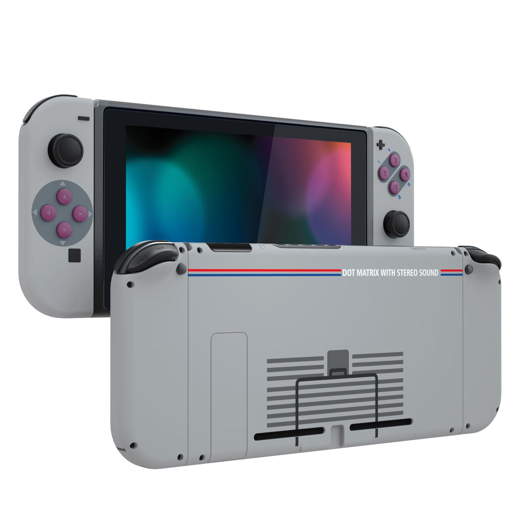 eXtremeRate Hülle Case für Nintendo Switch Joycon/Konsole, Rückgehäuse&Kickstand für Switch Console,