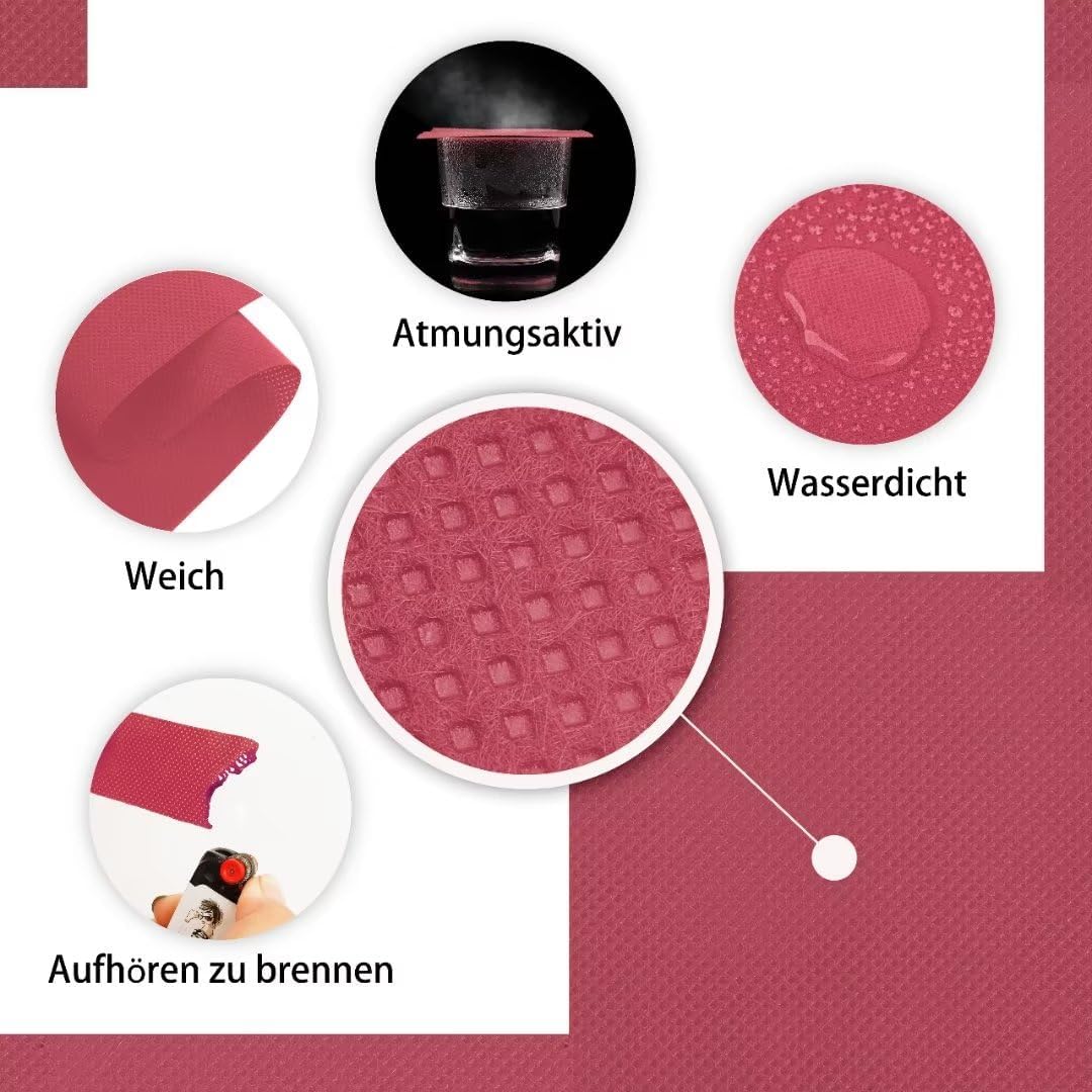 Tischdeckenrolle, 1.18 × 25M, Rotwein, Einweg Vlies Stoffähnlich Tischdecke Rolle, Meterware Tischtu