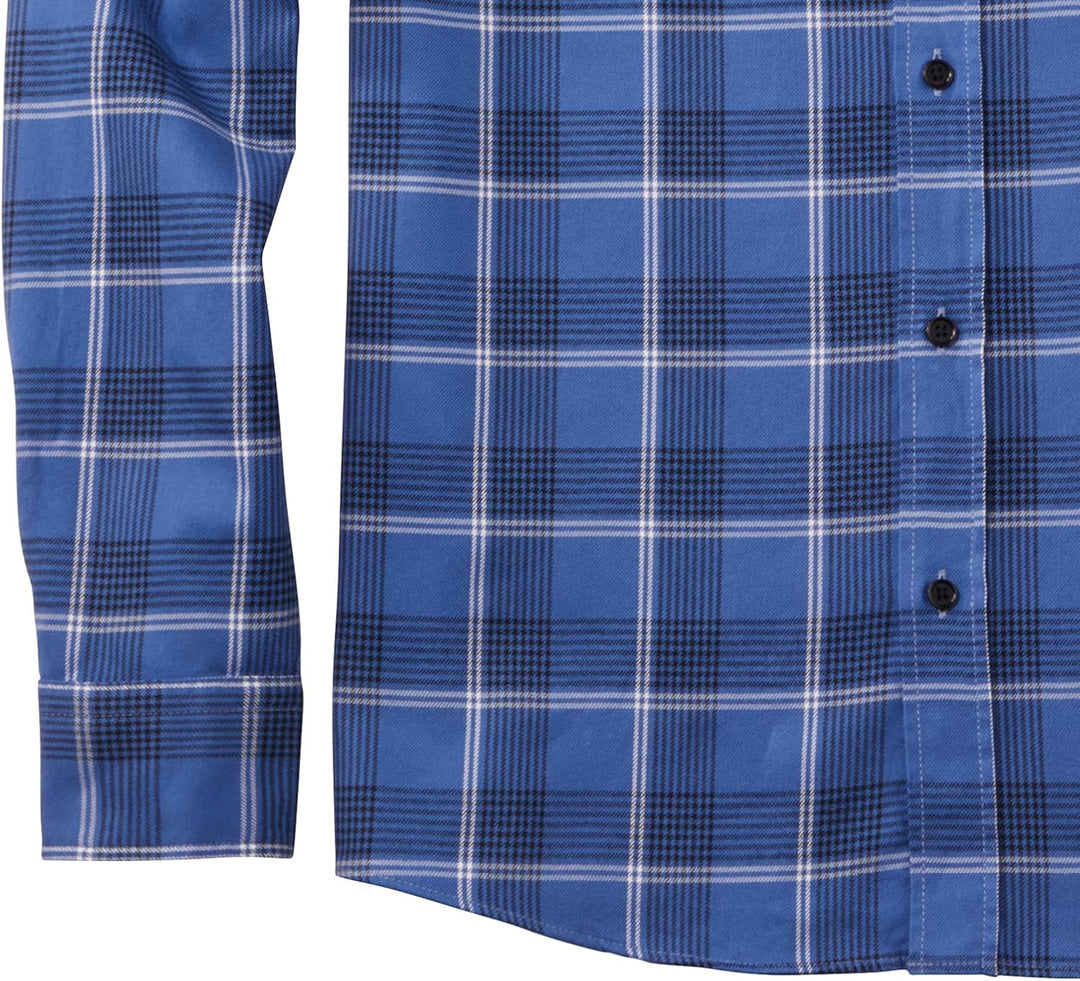 OLYMP Herren Freizeithemd Langarm Casual,Kariert,Regular fit,Kent-Kragen L Marine 18, L Marine 18
