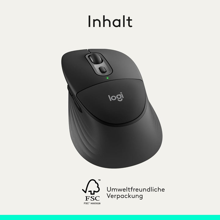 Logitech Signature Comfort Plus M850 L kabellose Maus, Bluetooth-Maus mit Handballenkissen, geräusch