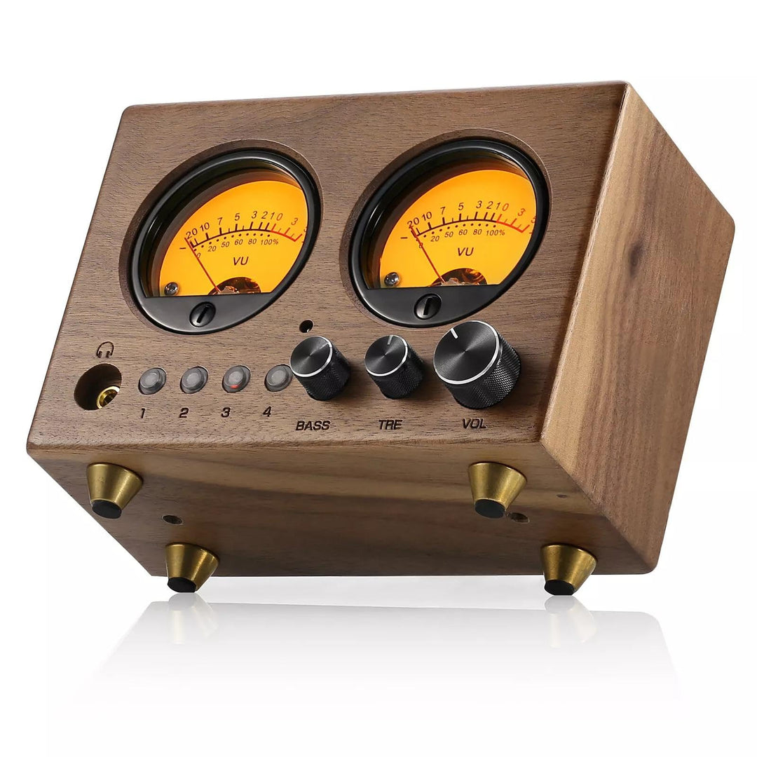 4-IN-1-OUT Audio Umschalter Stereo-Vorverstärker mit VU-Meter und Fernbedienung