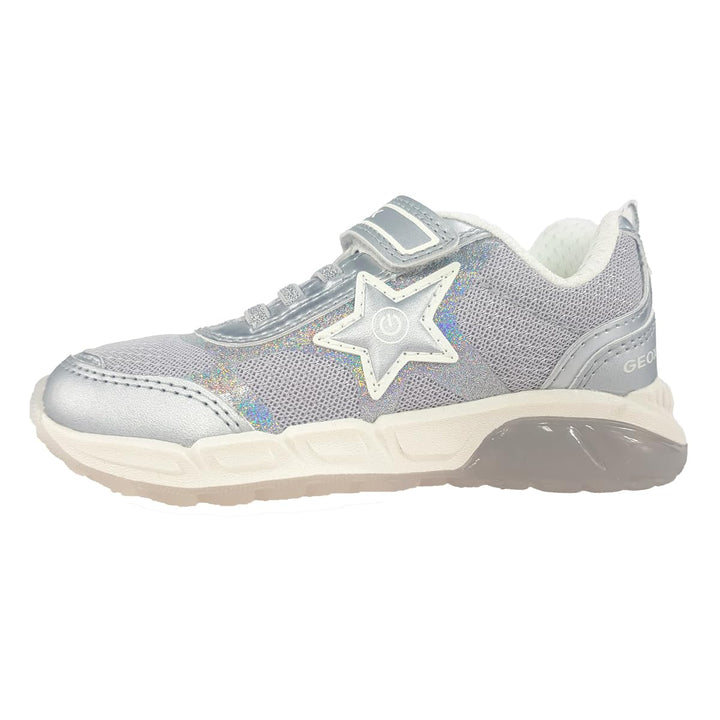 Geox Mädchen J Spaziale Girl A Sneaker 32 EU Silber, 32 EU Silber