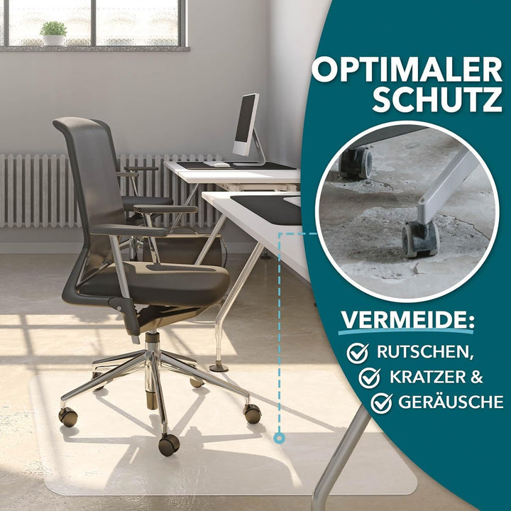 Floordirekt Bürostuhlunterlage Bodenschutzmatte - Bodenmatte Stuhlunterlage - Transparent - Stärke: