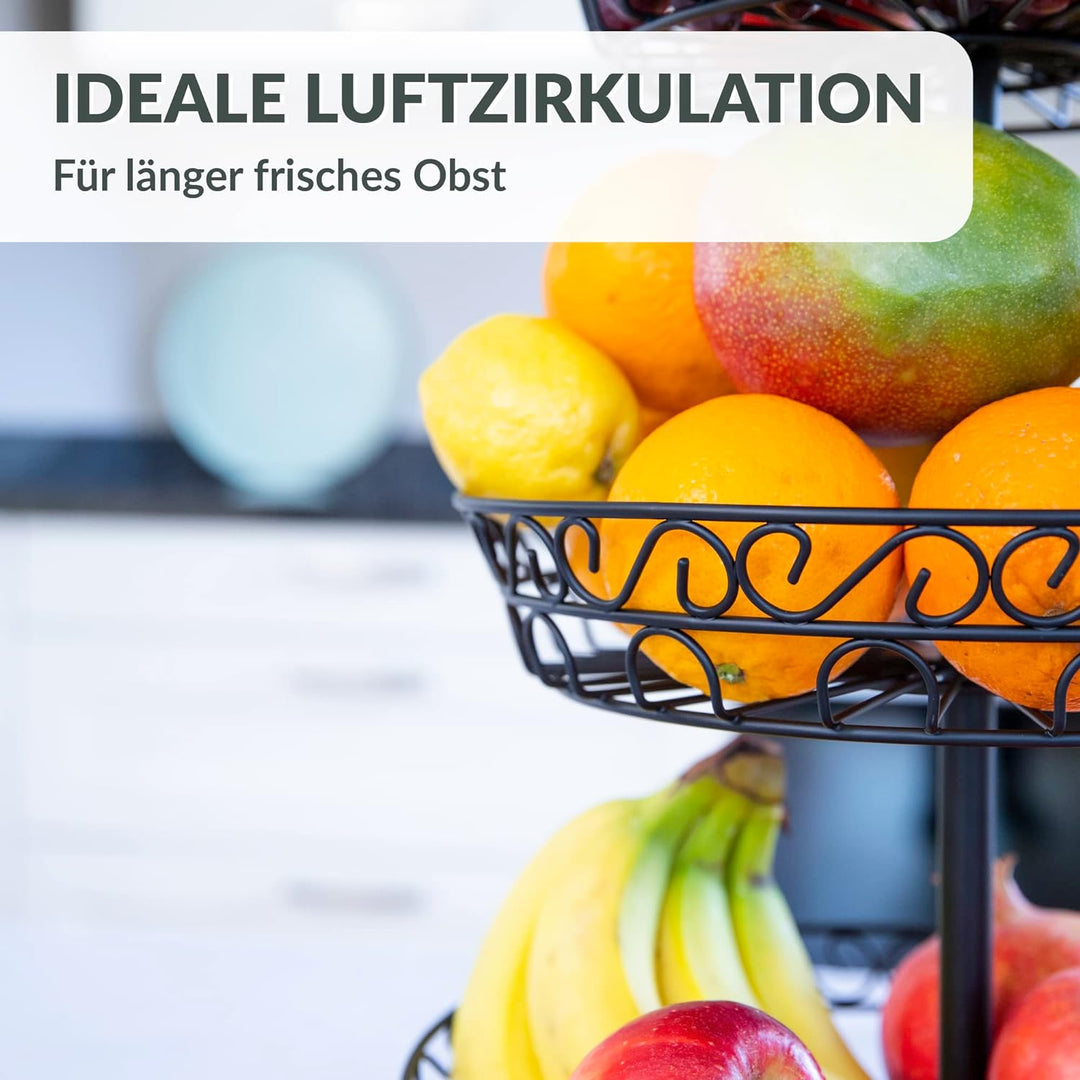 Chefarone Obst Etagere 3 Etagen - Etagere Obst für mehr Platz auf der Arbeitsplatte - dekorativer Ob