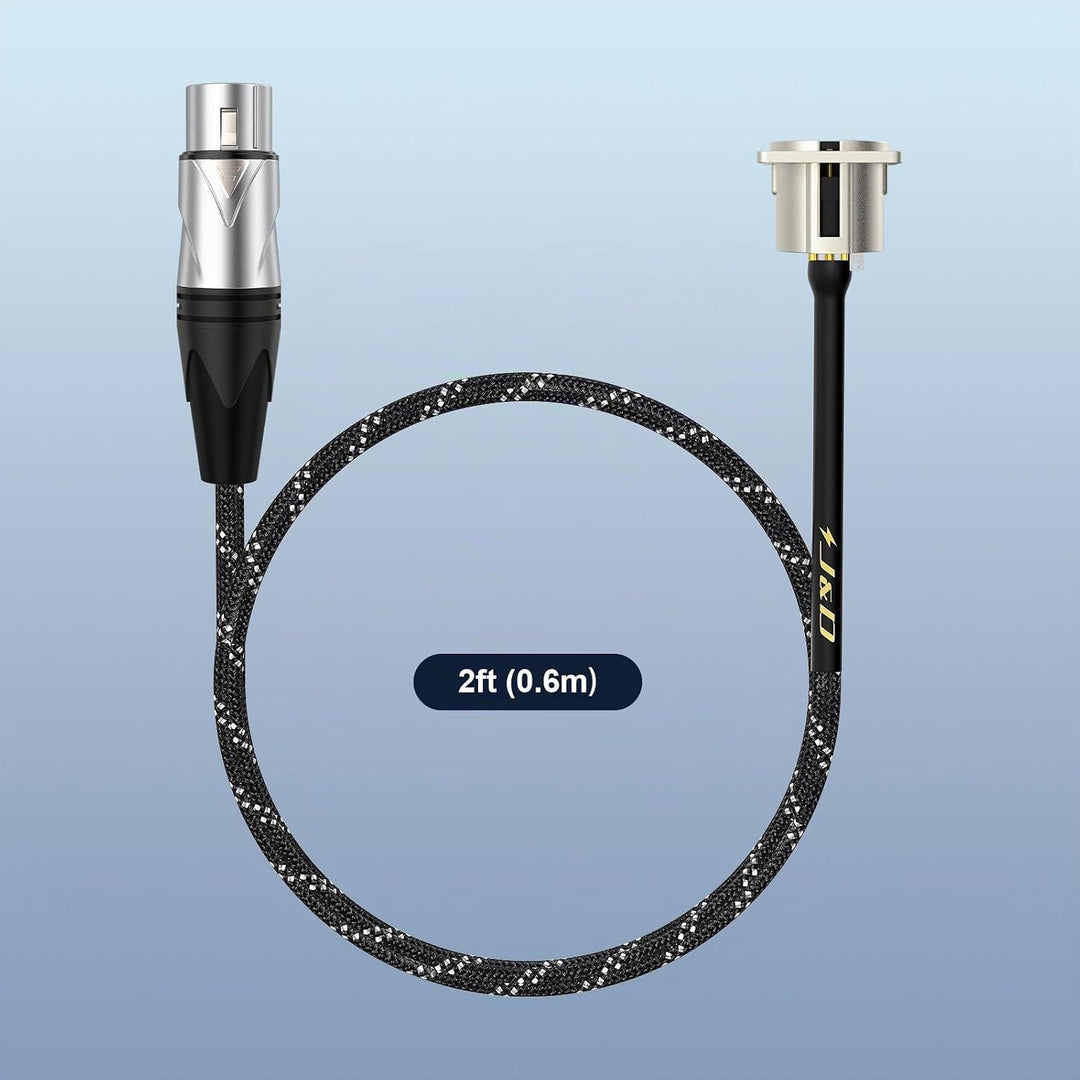 J&amp;D XLR-Kabel D-Typ, 2 Stück XLR-Durchgangskabel, Buchse auf Stecker Adapter Nylonummantelung für St