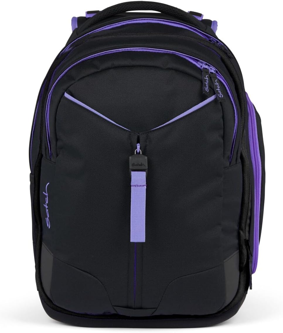 Satch Match Schulrucksack Set 3tlg. (Purple Phantom) inkl. Schlamperbox und Sporttasche, Purple Phan