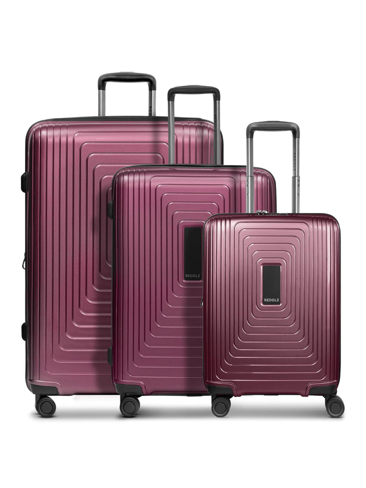 REDOLZ Hartschalen Koffer-Set 3-teilig erweiterbar | Dehnfalte, Doppelrollen, sehr leicht, Essential