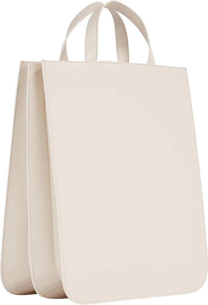 Tommy Hilfiger Damen Th Chic Tote Aw0aw15083 Tragetasche Beige (Sugarcane), Beige (Sugarcane)