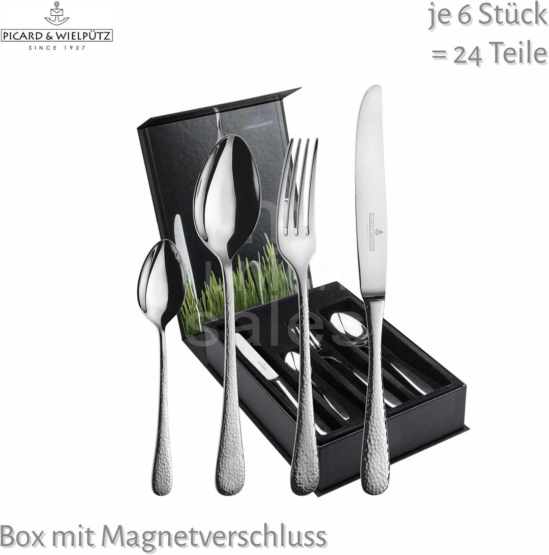 Besteckset Geschenkbox - Tafelservice - 24 teilig - Mia - Picard & Wielpütz - schwarze Magnetbox 24