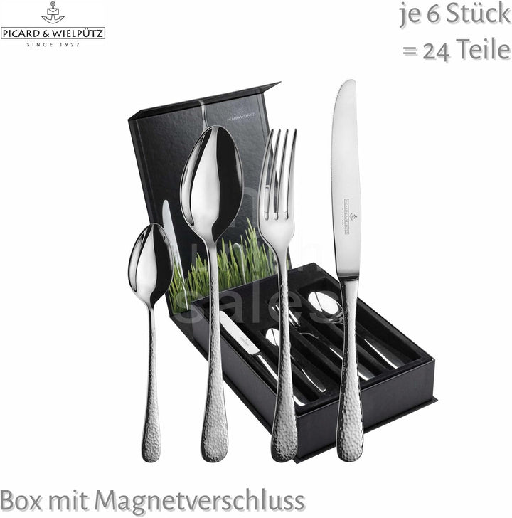 Besteckset Geschenkbox - Tafelservice - 24 teilig - Mia - Picard & Wielpütz - schwarze Magnetbox 24