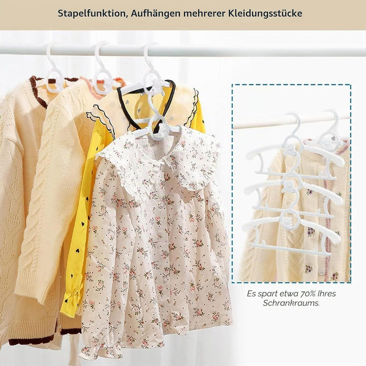 HGYZE Baby-Kleiderbügel für Schrank, 50 Stück, weiss, Kinder-Kleiderbügel, Kunststoff, 27,9–35,6 cm,