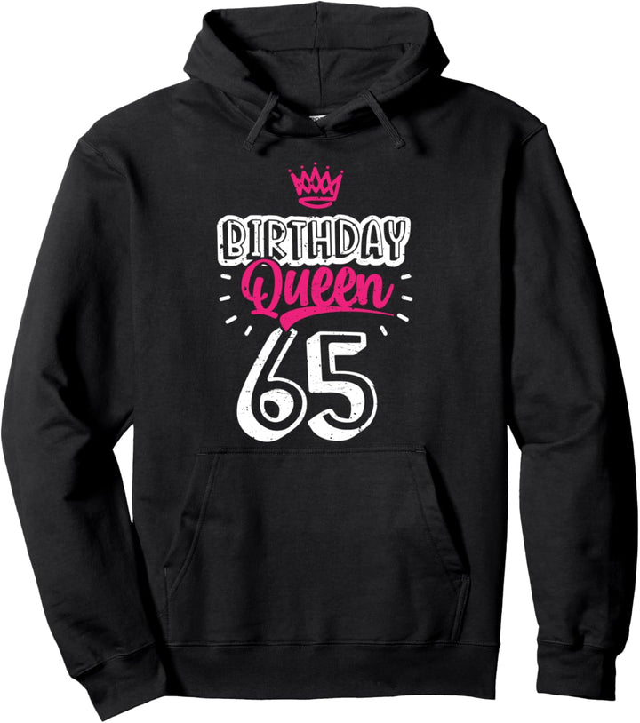 65. Geburtstag Frauen süsses Birthday Queen Krone Vintage Pullover Hoodie