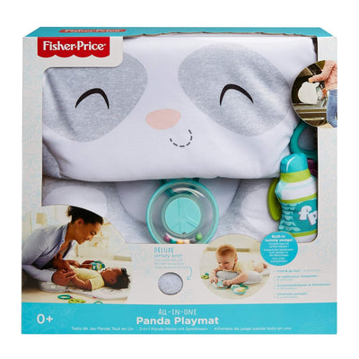 Fisher-Price GJD28 - Panda Spielmatte, Plüschmatte zum Spielen in der Bauchlage mit Spielzeugen