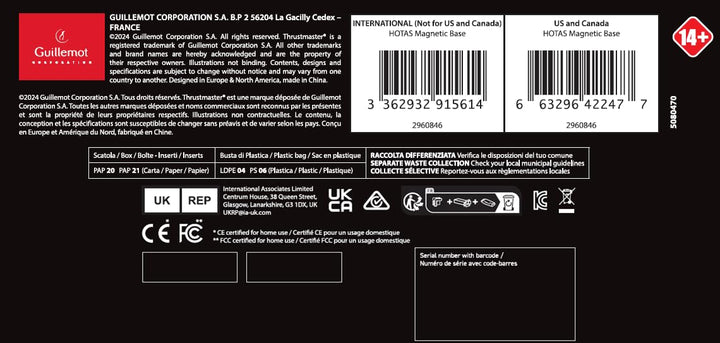 Thrustmaster Hotas Magnetic Base - Magnetische Base kompatibel mit dem abnehmbaren Steuerknüppel für