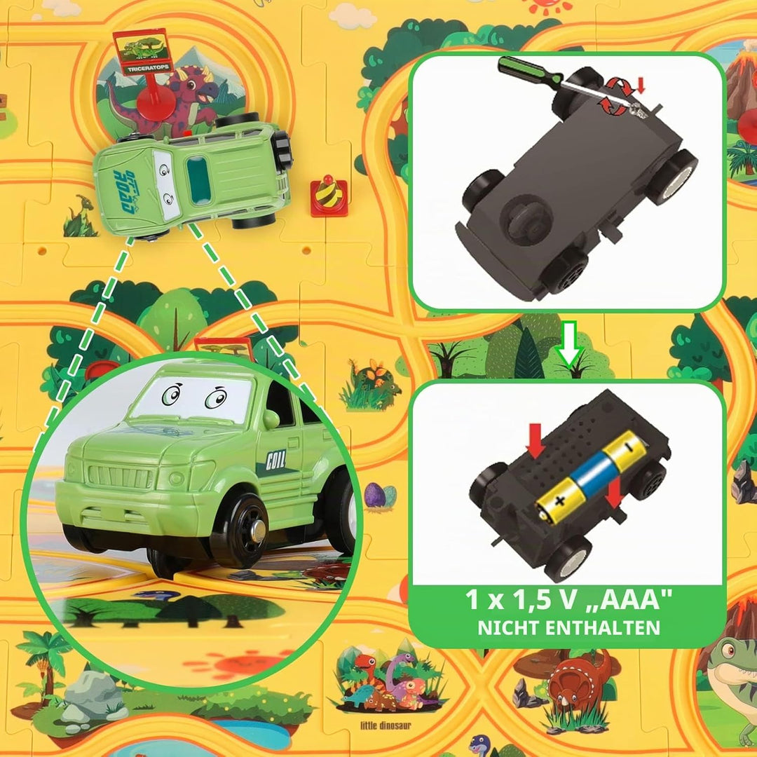 YOOYID Dinosaurier Puzzles Rennbahnen für Kinder im Alter von 3-5 Jahren Kleinkind Kunststoff Puzzle