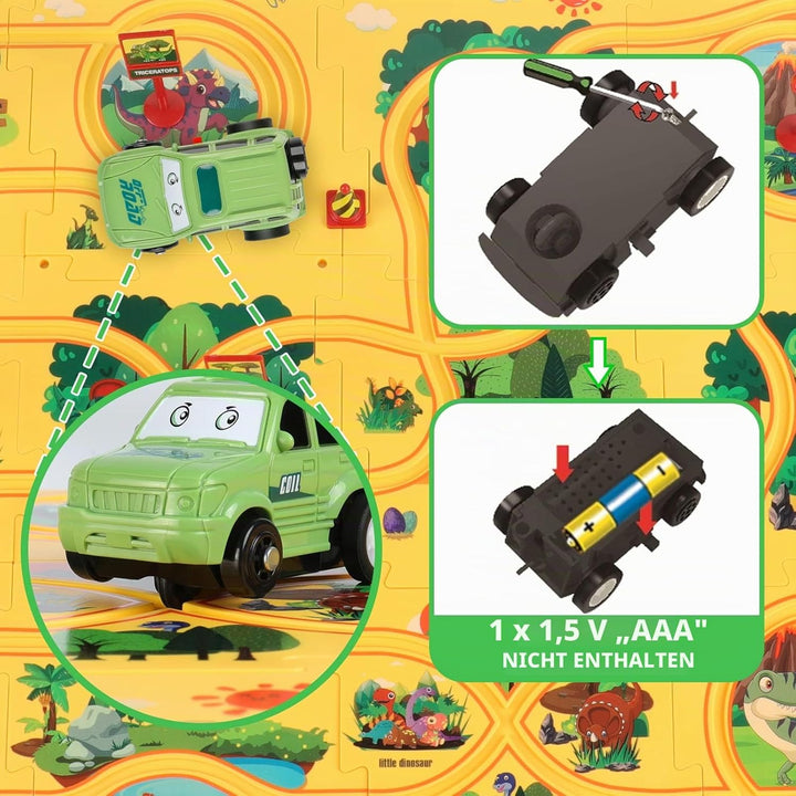 YOOYID Dinosaurier Puzzles Rennbahnen für Kinder im Alter von 3-5 Jahren Kleinkind Kunststoff Puzzle