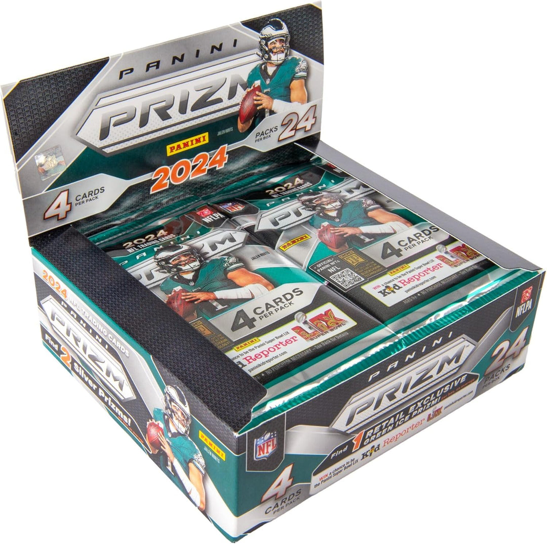 2024 Panini PRIZM NFL-Fussball-Sammelkarten, 24 Stück, Einzelhandelsverpackung