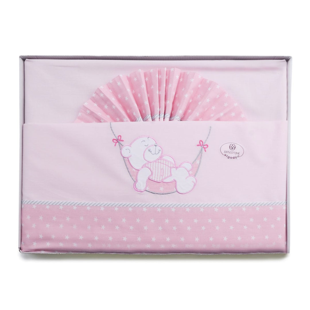 pekitas Bebe feine Bettwäsche 3 Teilig für Kinderbett 60 x 120 100% Baumwolle Made in Portugal Cuna