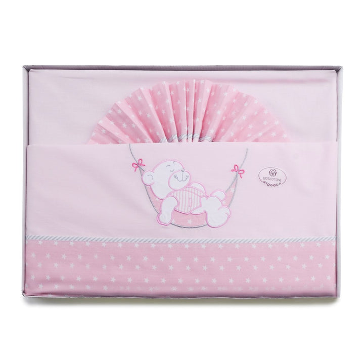 pekitas Bebe feine Bettwäsche 3 Teilig für Kinderbett 60 x 120 100% Baumwolle Made in Portugal Cuna