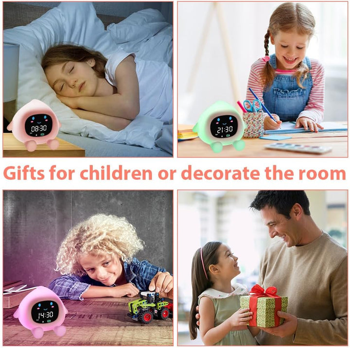 HOTUT Kinder Lichtwecker,Schlaftrainer Kinder mit Nachtlichtern,6 White Noise Kinderwecker,Digitaler