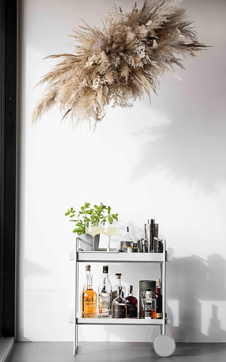Zone Denmark A-Cocktail Trolley Barwagen, 60,6 x 40,5 x 66,4 cm, Black 60,6 x 40,5 x 66,4 cm Schwarz