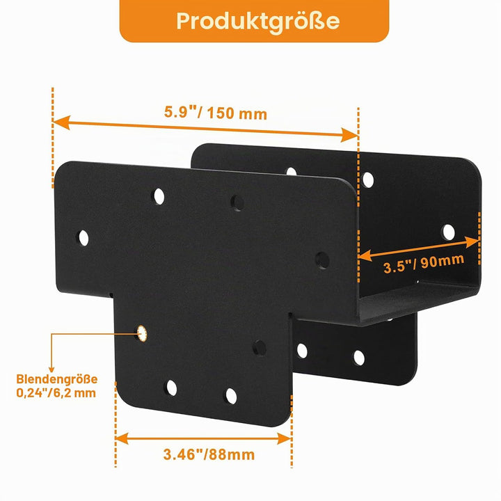 VANROUG 2Pcs Heavy Duty Pergola Halterungen 3-Wege-Eckhalterung für 4 x 4 Holz Post Halterung Pergol