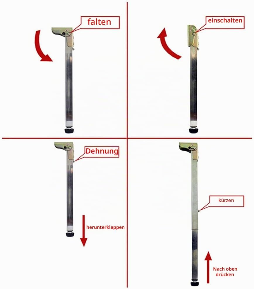 Tischbeine Edelstahl Klapp Teleskop Möbelbeine Wandbehang Esstisch DIY Kombination Tischbeine Höhenv
