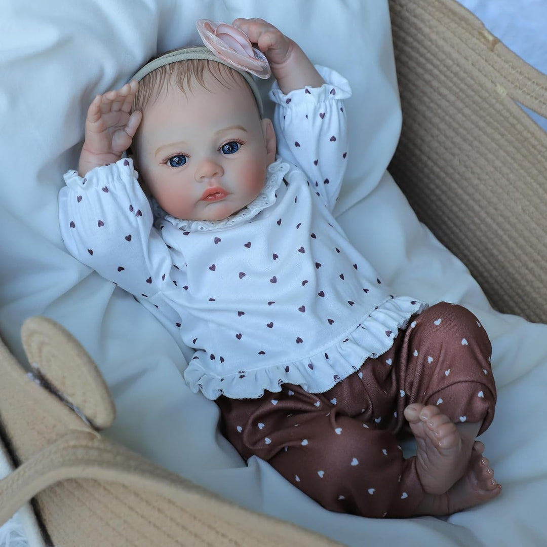 ZIYIUI 20 Zoll 50 cm Reborn Babypuppe wie Echtes Baby Weiche Silikon Vinyl echt Babypuppen Lebensech