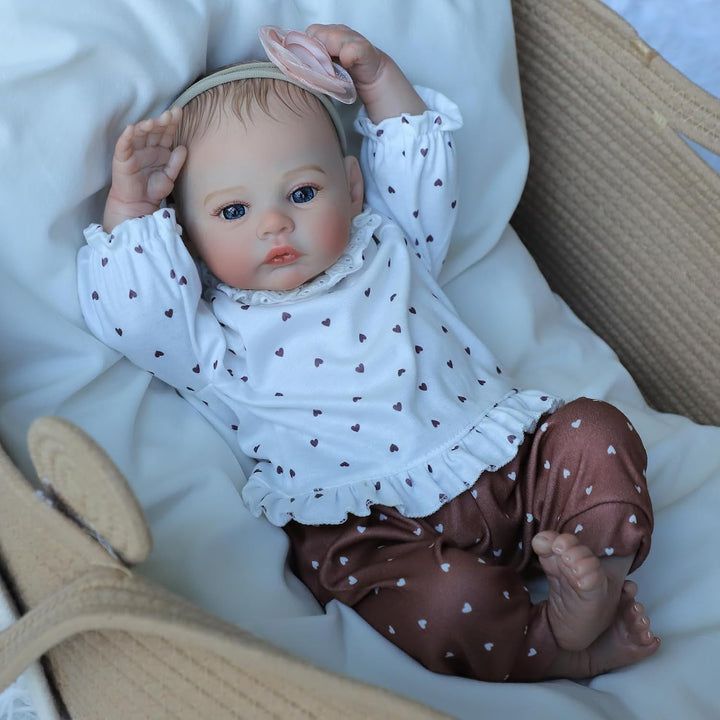 ZIYIUI 20 Zoll 50 cm Reborn Babypuppe wie Echtes Baby Weiche Silikon Vinyl echt Babypuppen Lebensech