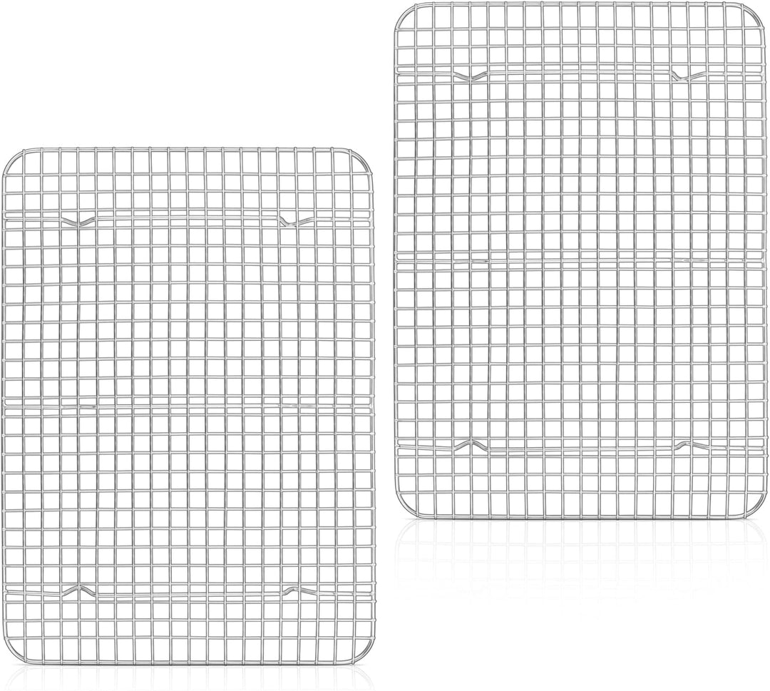 Herogo Grosses Abkühlgitter Set, Edelstahl Auskühlgitter 2er-Set, 39x28x2 cm, für Grosse Backbleche,