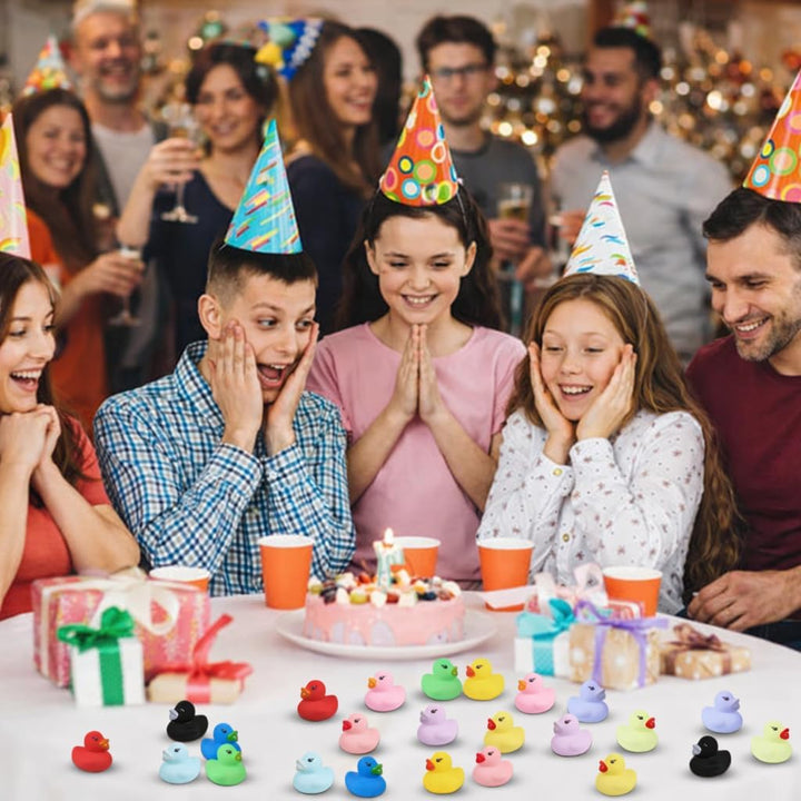 48 Stück Quietscheente, Bunt Gummiente, Klein Badeenten, Badespielzeug für Kinder, Quietschente, Rub