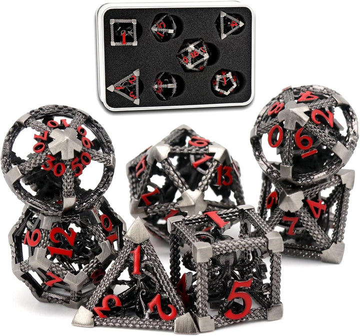 DND Würfelset Rollenspiel, Polyedrische Würfel Set D&amp;D Würfel Set Metall ZHOORQI 7 Stück Der Cthulhu