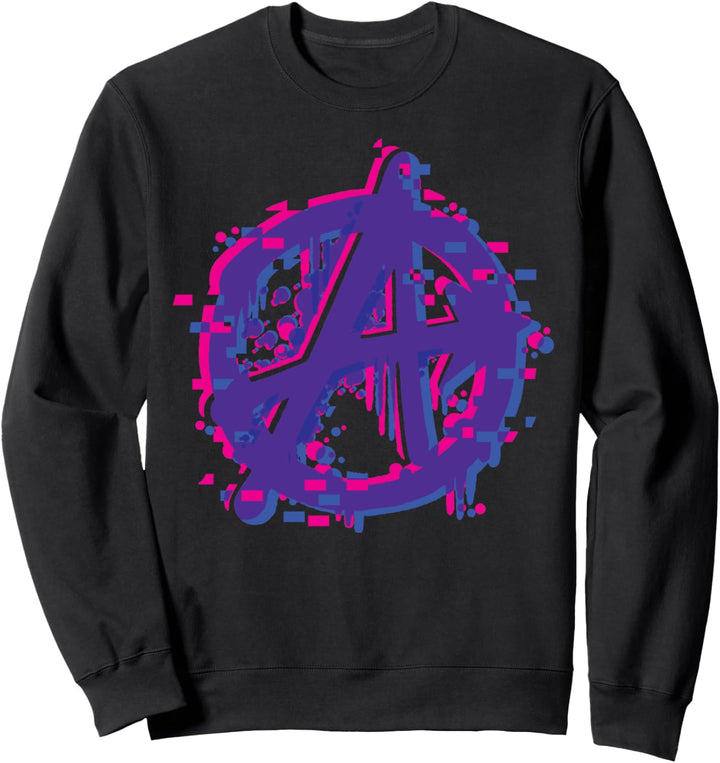 Marvel Avengers Spray Painted Glitched Logo Sweatshirt
