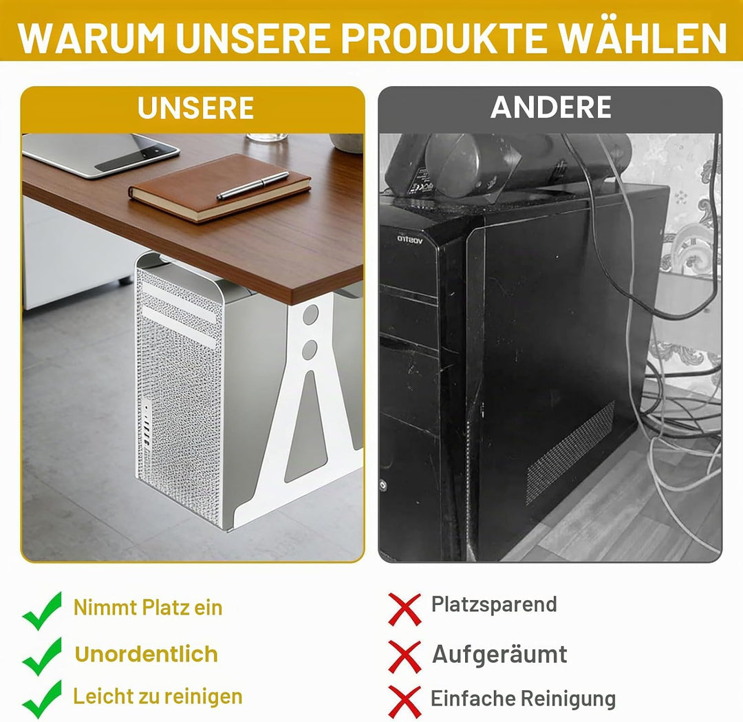 Jinfanshurich Verstellbare PC Halterung unter Schreibtisch &amp; Wandhalterung, CPU Halterung höhenverst