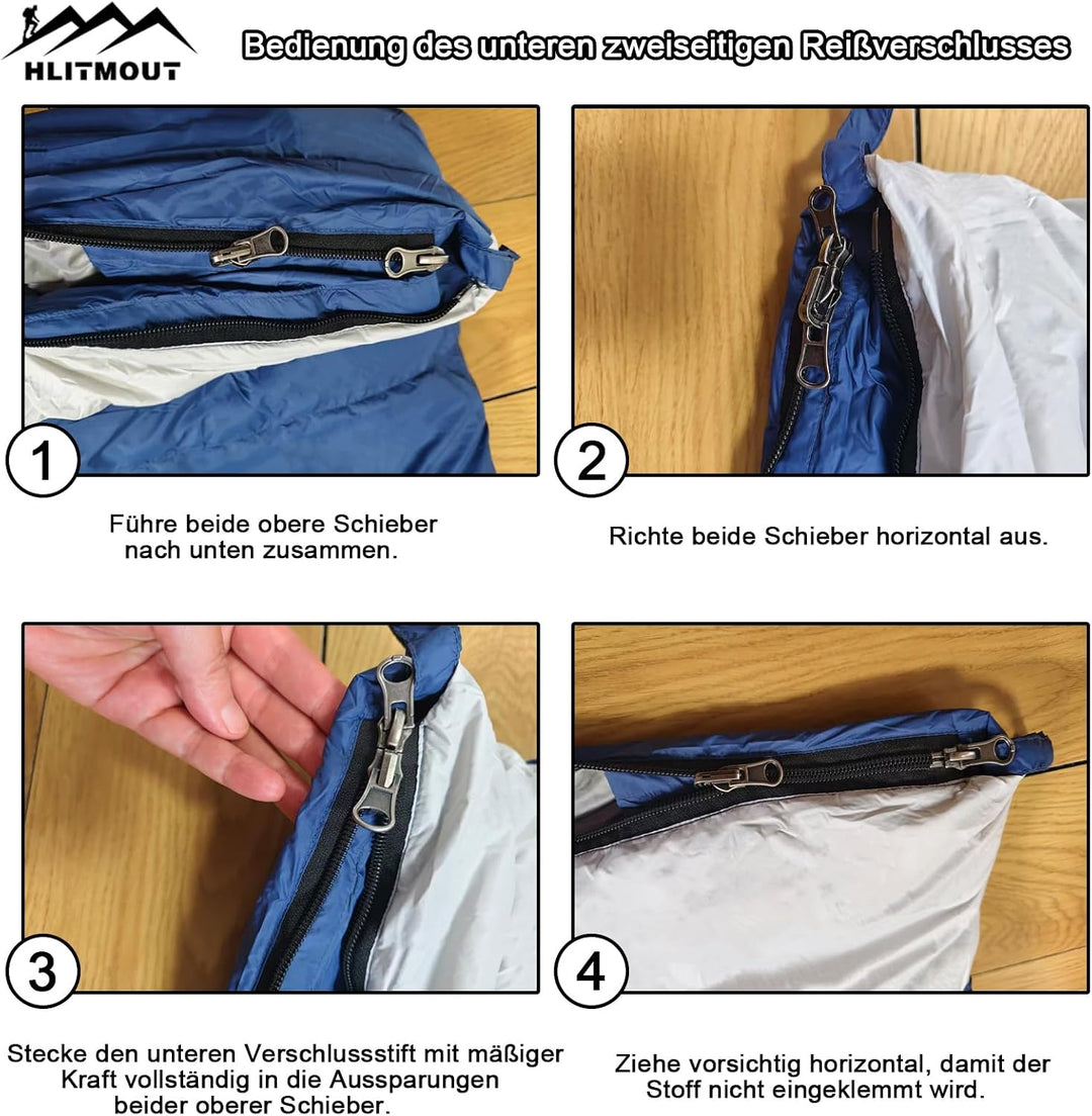 Daunen Deckenschlafsack, Leichter Kleiner Kompakt Schlafsack für 3~4 Jahreszeiten Camping, Wandern u