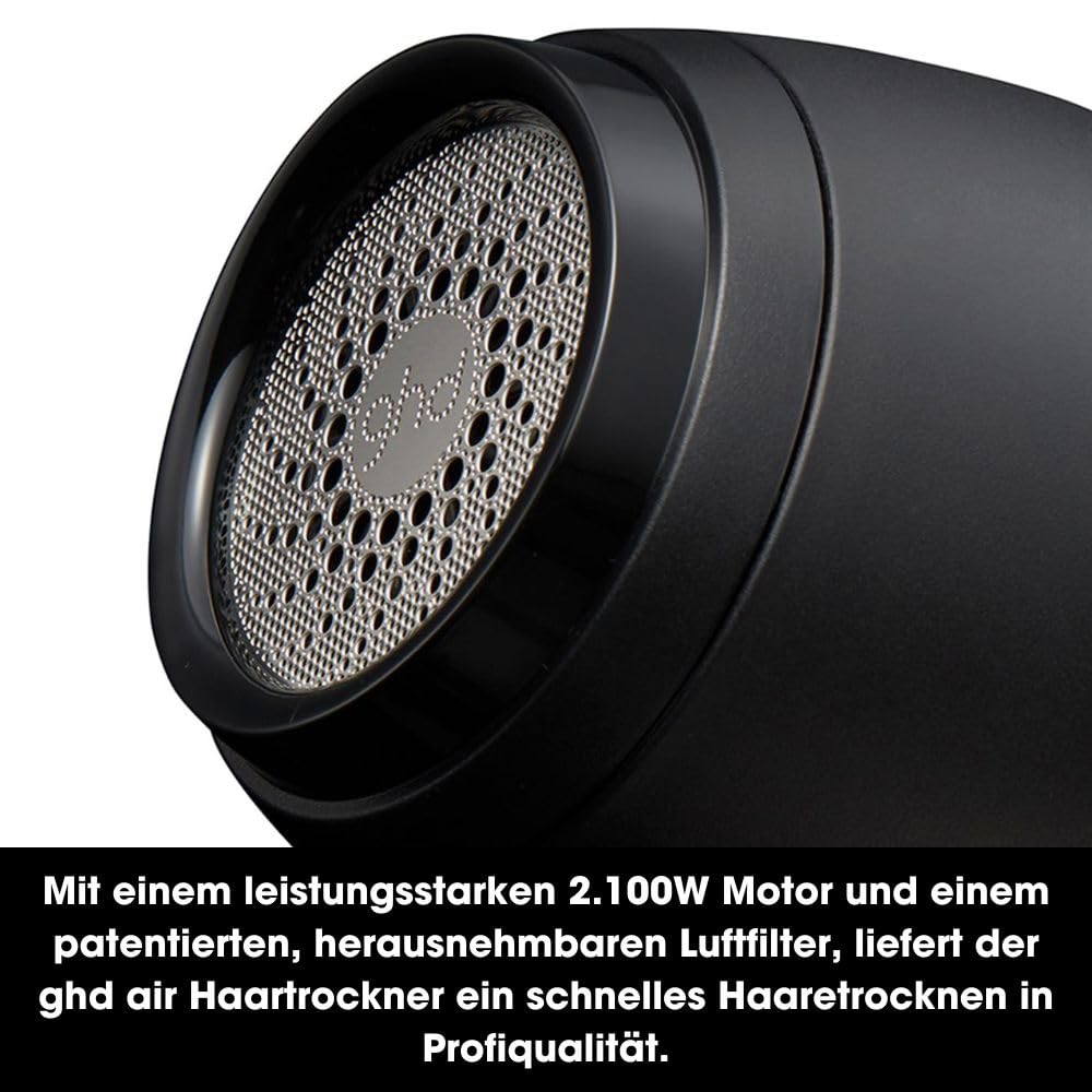 ghd air Haartrockner, professioneller, leistungsstarker Föhn mit Ionen-Technologie, schwarz ghd air