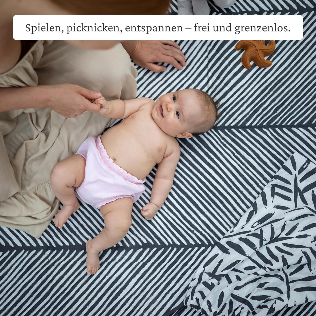 Toddlekind Krabbelmatte für draussen & drinnen, wasserabweisend & tragbar, Picknickdecke für Babys a