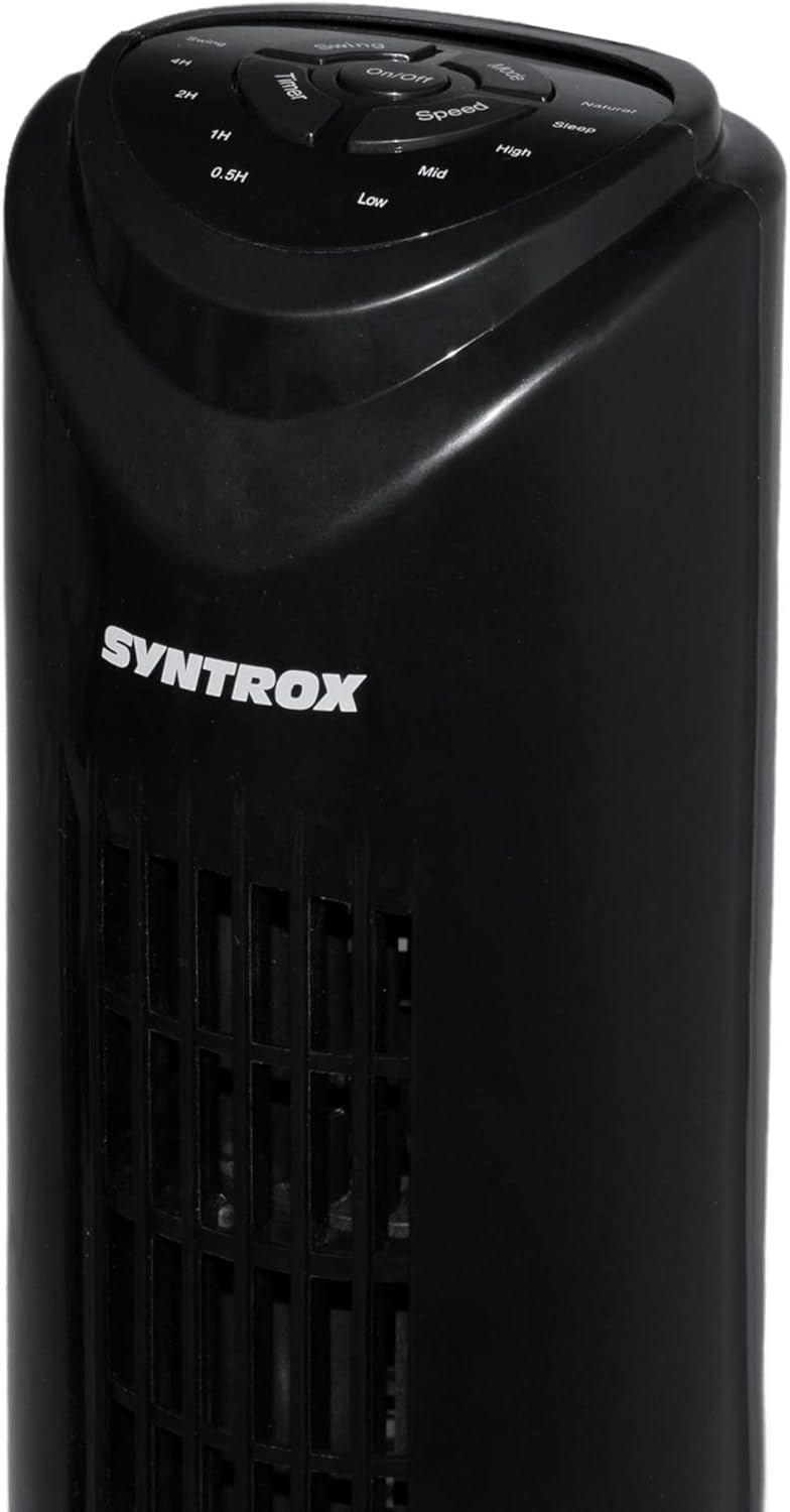 Syntrox Oszillierender Turmventilator Spruzzio | Tower Fan | Standventilator, inklusive Fernbedienun