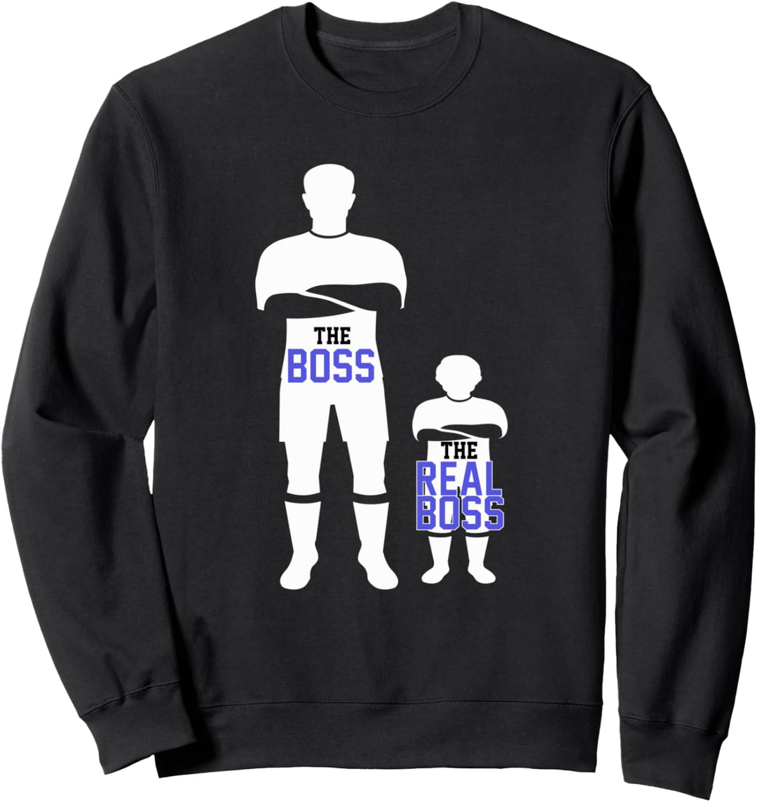 Papatagsgeschenk Herrentagsgeschenk The Real Boss Vater Sohn Sweatshirt