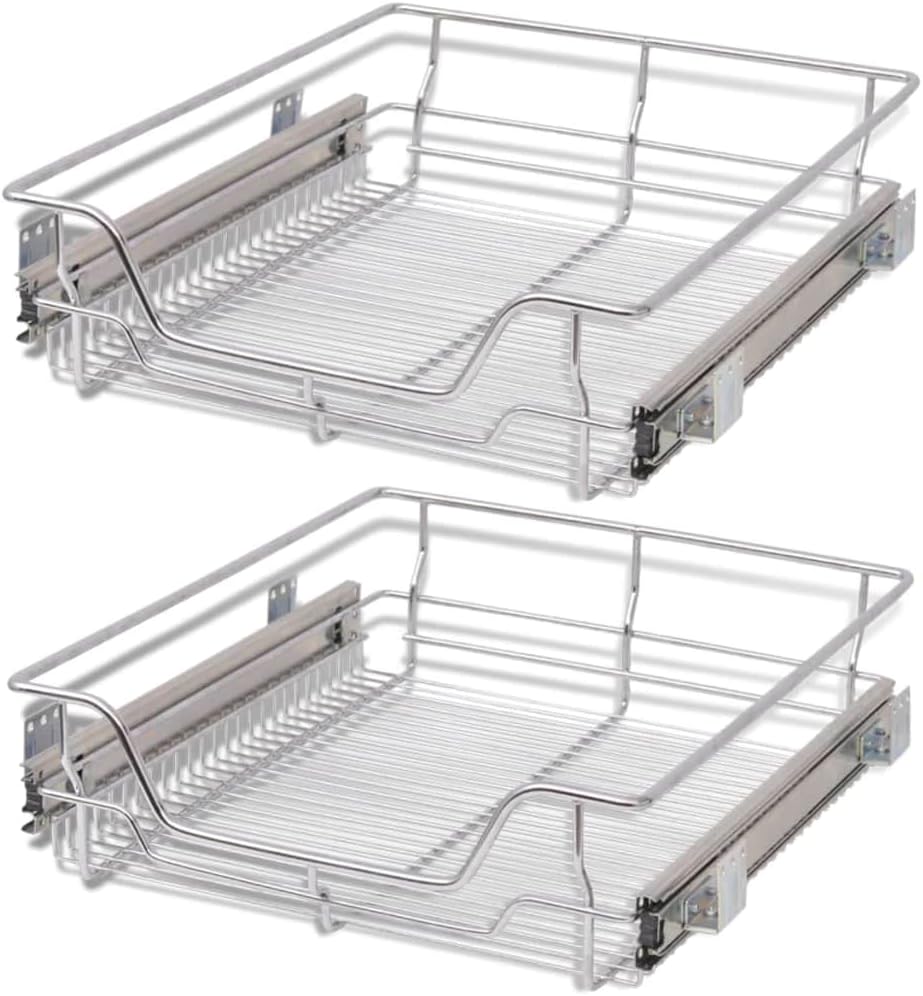 vidaXL 2X Einbauschublade Teleskopschublade Korbauszug Küchenschrank 50 cm 500 mm, 500 mm