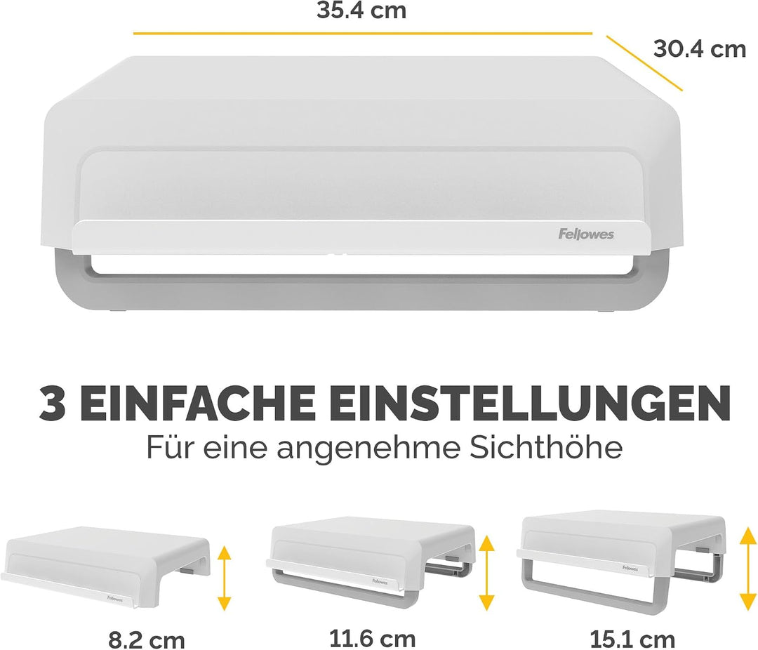 Fellowes Breyta™ Monitorständer für den Schreibtisch, 3 Höhenstufen, tragbar, ergonomisch verstellba