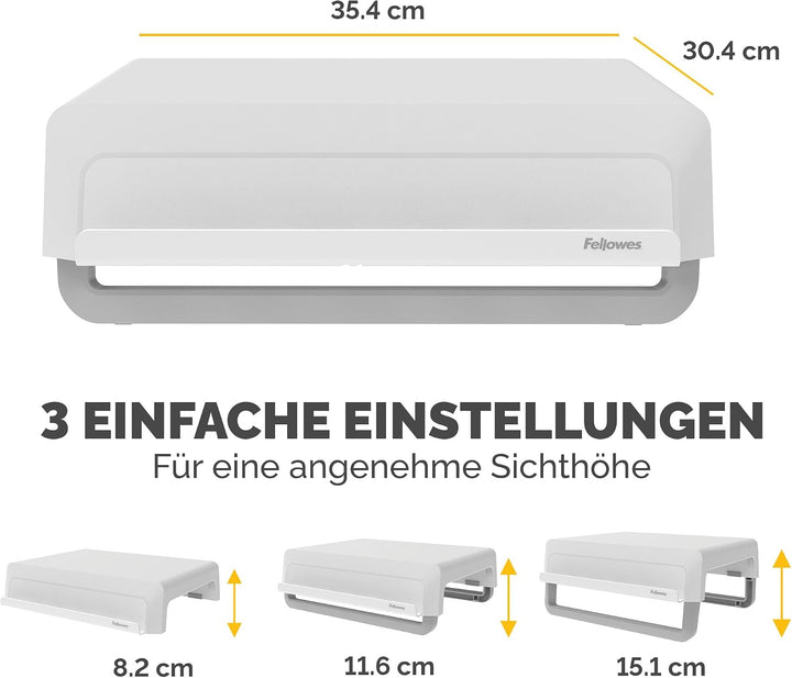 Fellowes Breyta™ Monitorständer für den Schreibtisch, 3 Höhenstufen, tragbar, ergonomisch verstellba